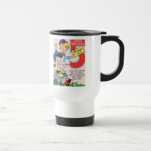 Vintage 5th Birthday Card Travel Mug