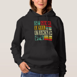 Vintage 5th Grade Level Unlocked Gamer Back To Sch Hoodie