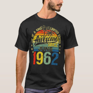Vintage 60 Years Old June 1962 Decorations 60th Bi T-Shirt
