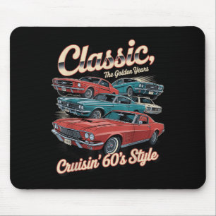 Vintage 60s Car Tee Clic Car Design For Men & Mouse Mat