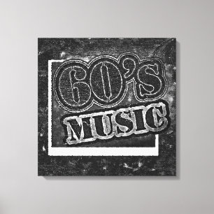 Vintage 60's Music - Wrapped Canvas