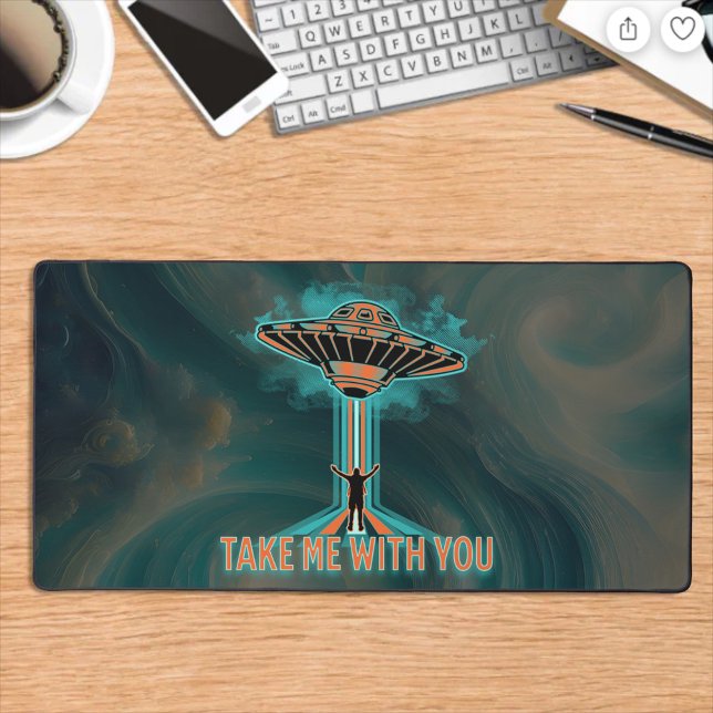 Vintage 60's Style Flying Saucer  Desk Mat (Creator Uploaded)