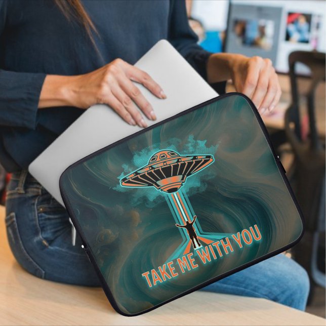 Vintage 60's Style Flying Saucer  Laptop Sleeve (Creator Uploaded)