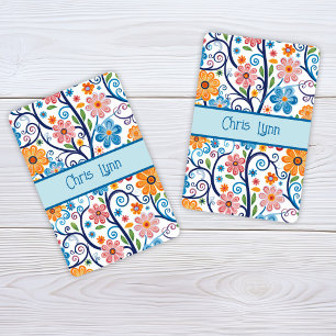 Vintage 60s Vibe Mod Abstract Floral Theme  Playing Cards