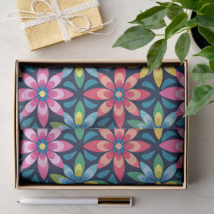 Vintage 60s Vibe Mod Daisies All-over Print Tissue Paper