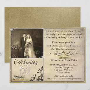 Vintage 60th Anniversary Celebration Invitation