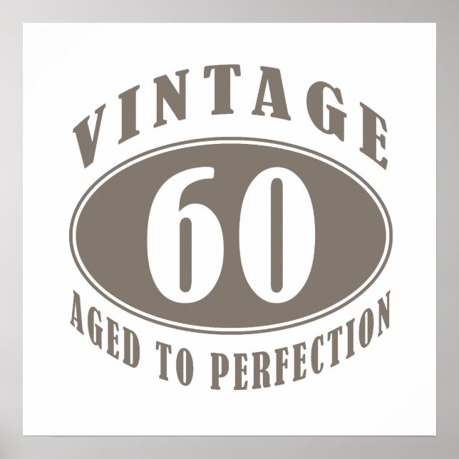 Vintage 60th Birthday Gifts Poster (Front)