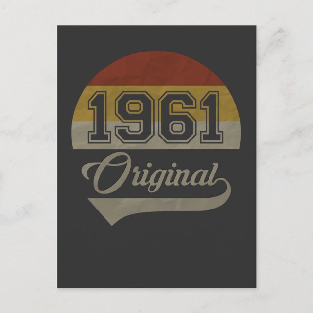 Vintage 60th birthday original 1961 man woman gift postcard (Front)