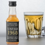 Vintage 60th Birthday Party Favour Black Liquor Bottle Label<br><div class="desc">Funny black mini liquor bottle labels for his 60th birthday party favours. Personalise the "Take a Shot He's Still Hot" text if desired,  "Vintage, " the year he was born,  his name and the party date.</div>
