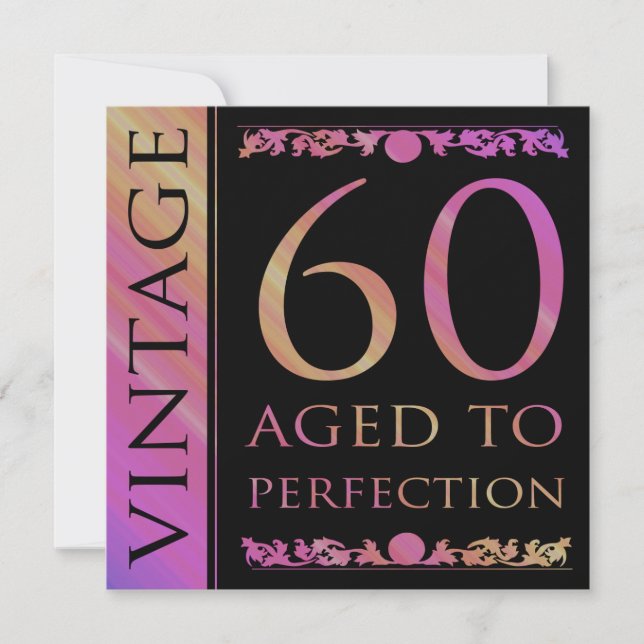 Vintage 60th Birthday Party Invitation (Front)