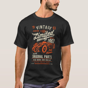 Vintage 60th Birthday Race Car Born 1963 60 Birthd T-Shirt