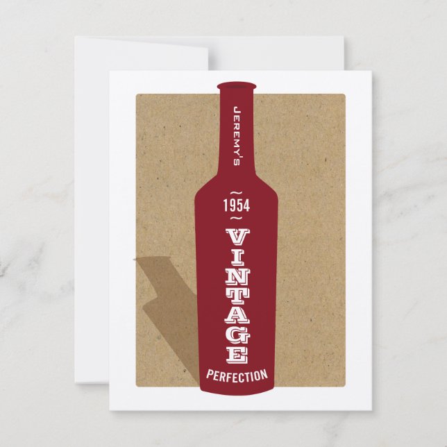 Vintage 60th Birthday Wine Party Invitation (Front)