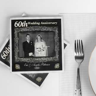 Vintage 60th Wedding Anniversary Napkin