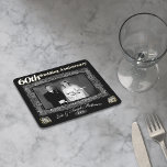 Vintage 60th Wedding Anniversary Square Paper Coaster<br><div class="desc">Make a lasting impression with this vintage,  photo,  diamond sixtieth wedding anniversary design with ornate photo frame,  and elegant motifs at bottom corners. Templates for photo,  names and wedding year under photo.</div>