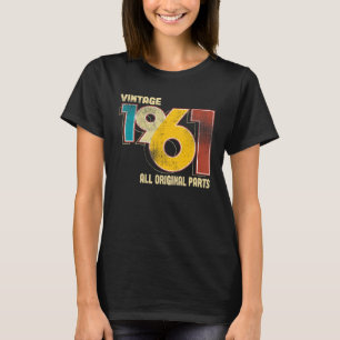 Vintage 62 Birthday Decorations Men 62th BDay 1961 T-Shirt