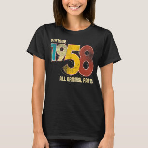 Vintage 65 Birthday Decorations Men 65th BDay 1958 T-Shirt