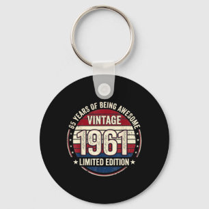 Vintage 65 Birthday Decorations Men 65yr 1961 65th Key Ring