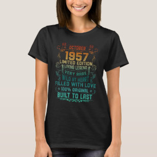 Vintage 65 Years Old October 1957 65th Birthday T-Shirt