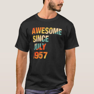 Vintage 65th Birthday Awesome Since July 1957 65 Y T-Shirt