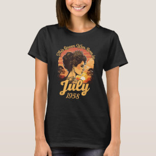 Vintage 65th Birthday This Queen Was Born In July T-Shirt