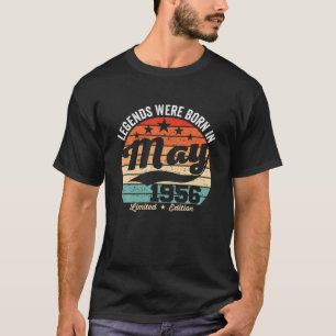 Vintage 66Th Birthday Legends Were Born In May 195 T-Shirt