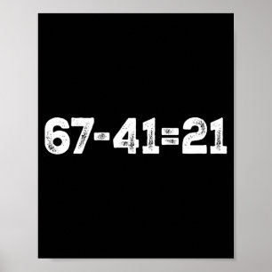 Vintage 67-21=41 Funny Gen Z Math Meme Trendy Back Poster