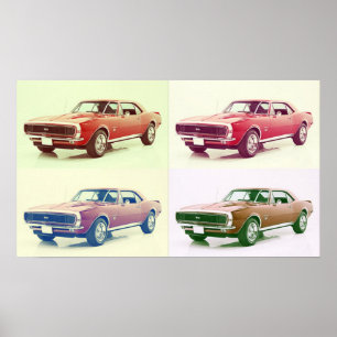 Vintage 67 Camaro Art Poster