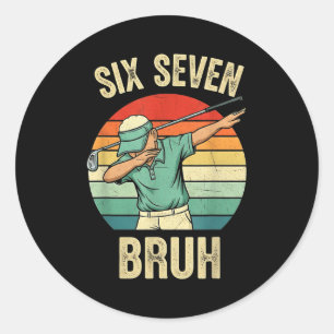 Vintage 67 Meme 6 7 Six Seven Bruh Golf Golfer Fun Classic Round Sticker