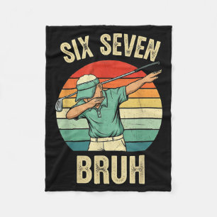 Vintage 67 Meme 6 7 Six Seven Bruh Golf Golfer Fun Fleece Blanket