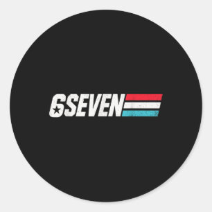 Vintage 67 Meme Retro 6 Seven Classic Round Sticker