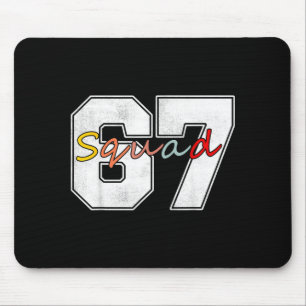 Vintage 67 Numbers 6 7 Brain Rot Meme Funny Six Se Mouse Mat