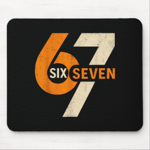 Vintage 67 Six Seven 6 7 Number Retro 67 Meme Mouse Mat