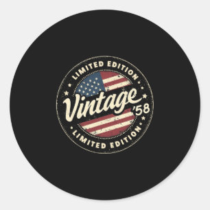 Vintage 67th Birthday Men Born 1958 67 Years Old B Classic Round Sticker