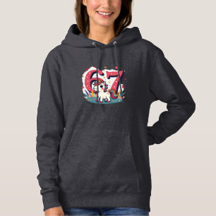 Vintage 67th Birthday Unicorn Rainbow Cute Cartoon Hoodie