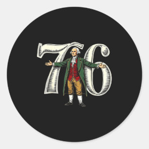 Vintage 6-7 7-6 George Washington 67 Six Seven Ame Classic Round Sticker