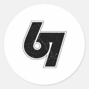 Vintage 6 7 Meme Six Seven Logo Namaste Funny Hall Classic Round Sticker