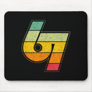 Vintage 6 7 Meme Six Seven Logo Namaste Funny Hall Mouse Mat