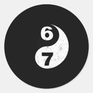 Vintage 6 7 Yin Yang Namaste Six Seven Nostalgia  Classic Round Sticker
