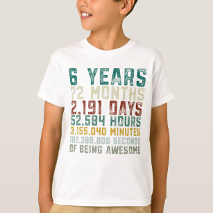 This is What an Awesome 6 Year Old Looks Like Birthday Youth Kids T-Shirt 