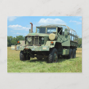 Vintage 6X6 Military Surplus Truck Postcard