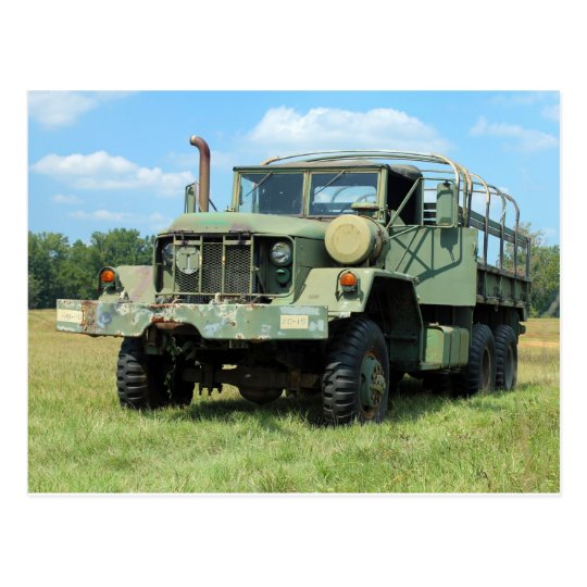 Vintage 6X6 Military Surplus Truck Postcard