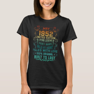 Vintage 70 Years Old May 1952 70th Birthday T-Shirt