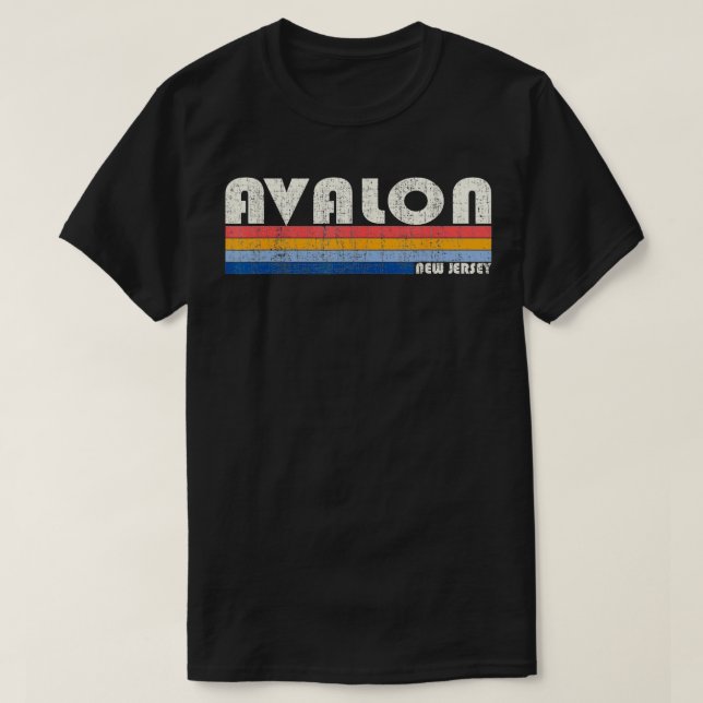 Vintage 70s 80s Style Avalon NJ  T-Shirt (Design Front)