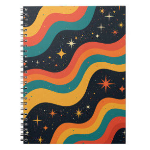 Vintage 70s Cosmic Dream Groovy Wavy Retro Notebook