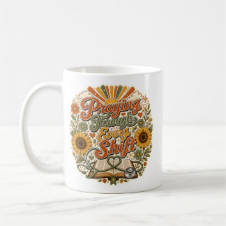 Vintage 70s Floral Christian Nurse Keepsake Retro Coffee Mug