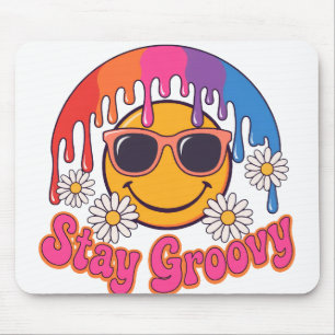 Vintage 70s Happy Face Aesthetic Mouse Mat