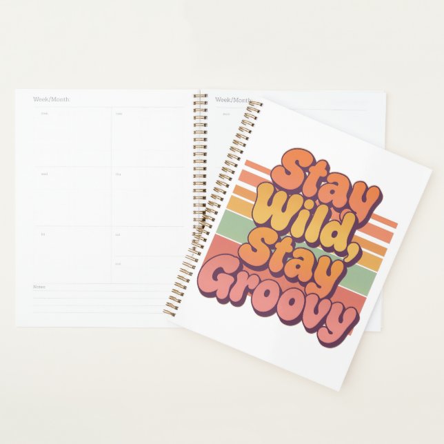 Vintage 70s Hippie Stay Wild Stay Groovy Planner (Display)