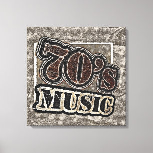 Vintage 70's Music - Wrapped Canvas