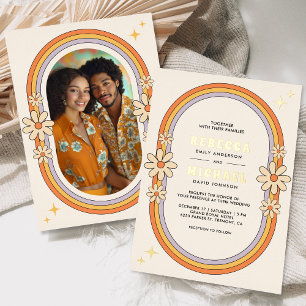 Vintage 70s Retro Colourful Groovy Wedding Gold