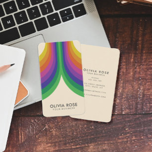 Vintage 70s Retro Rainbow Business Card